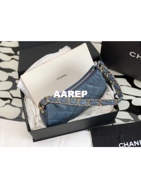 Replica Chanel 23K New Large Hobo Bag Lambskin Gold Hardware AS4422 Denim 5