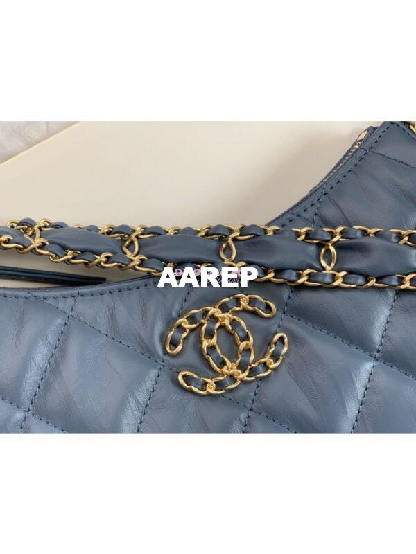 Replica Chanel 23K New Large Hobo Bag Lambskin Gold Hardware AS4422 Denim 6
