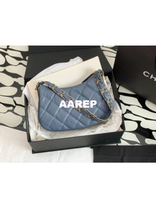 Replica Chanel 23K New Large Hobo Bag Lambskin Gold Hardware AS4422 Denim 12