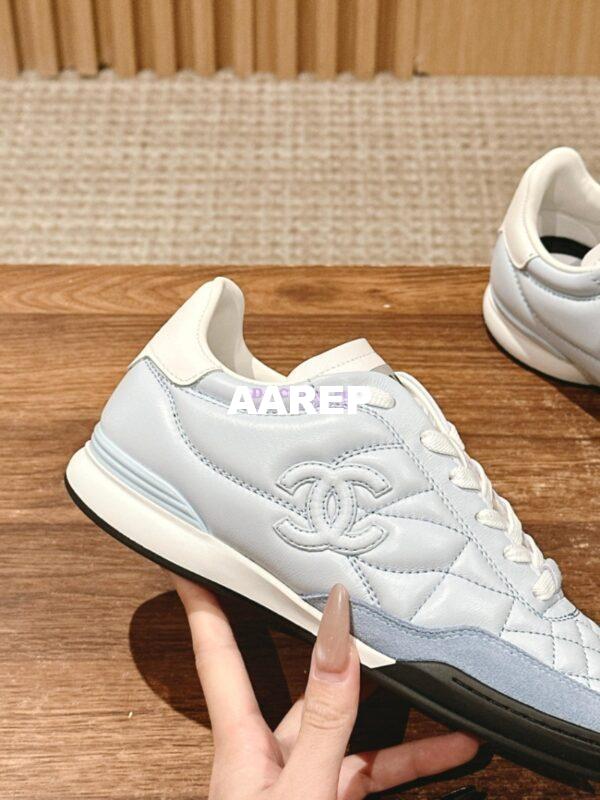 Replica Chanel SS25 Shiny Calfskin, Calfskin & Suede Calfskin Trainers G45839 Light Blue 8
