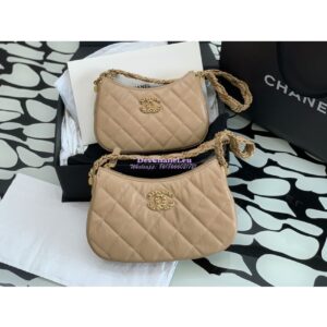 Replica Chanel 23K New Large Hobo Bag Lambskin Gold Hardware AS4422 Beige