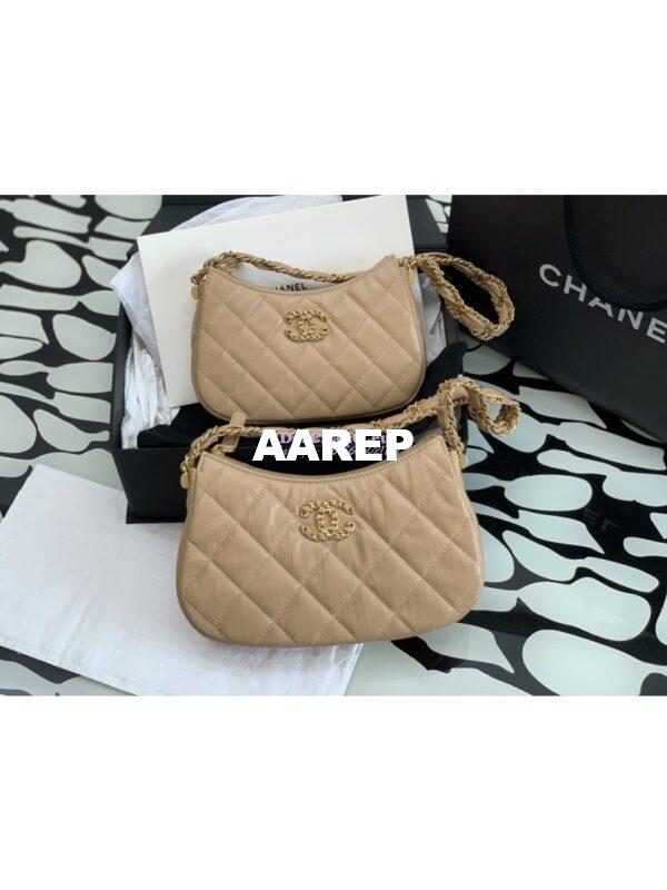 Replica Chanel 23K New Large Hobo Bag Lambskin Gold Hardware AS4422 Beige 3