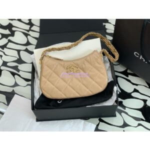 Replica Chanel 23K New Large Hobo Bag Lambskin Gold Hardware AS4422 Beige 2