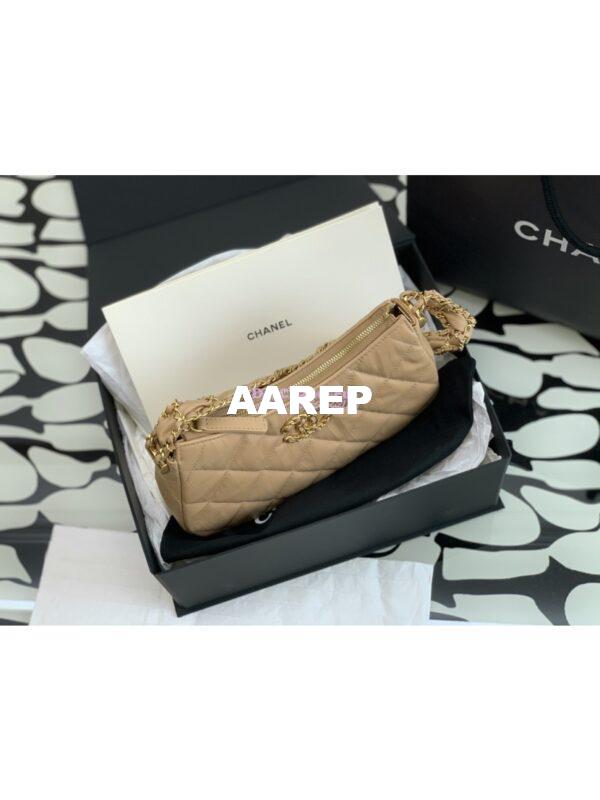 Replica Chanel 23K New Large Hobo Bag Lambskin Gold Hardware AS4422 Beige 5