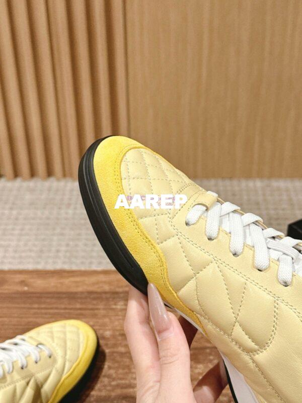 Replica Chanel SS25 Shiny Calfskin, Calfskin & Suede Calfskin Trainers G45839 Yellow 5