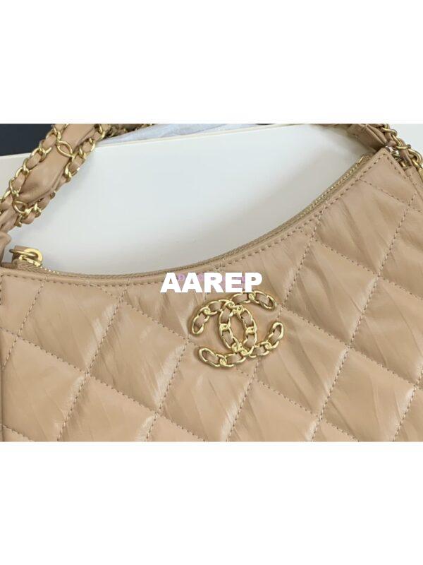 Replica Chanel 23K New Large Hobo Bag Lambskin Gold Hardware AS4422 Beige 6