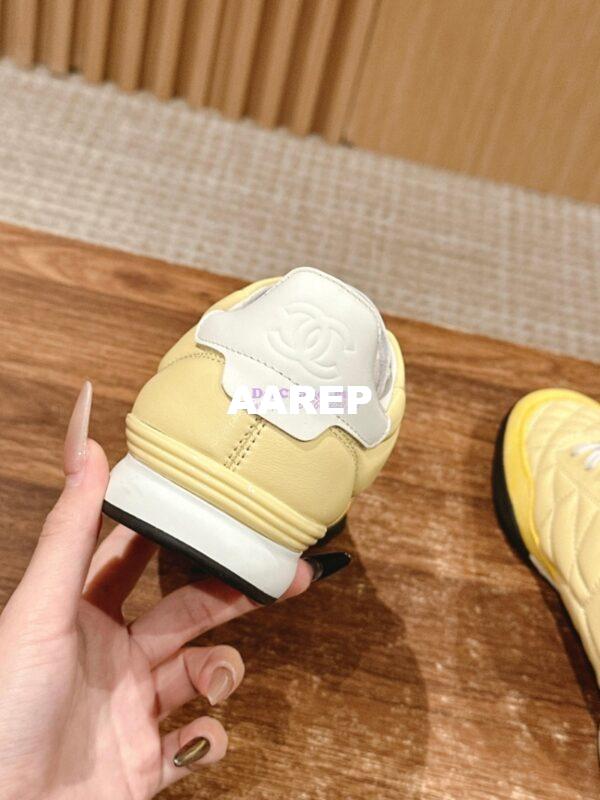 Replica Chanel SS25 Shiny Calfskin, Calfskin & Suede Calfskin Trainers G45839 Yellow 6