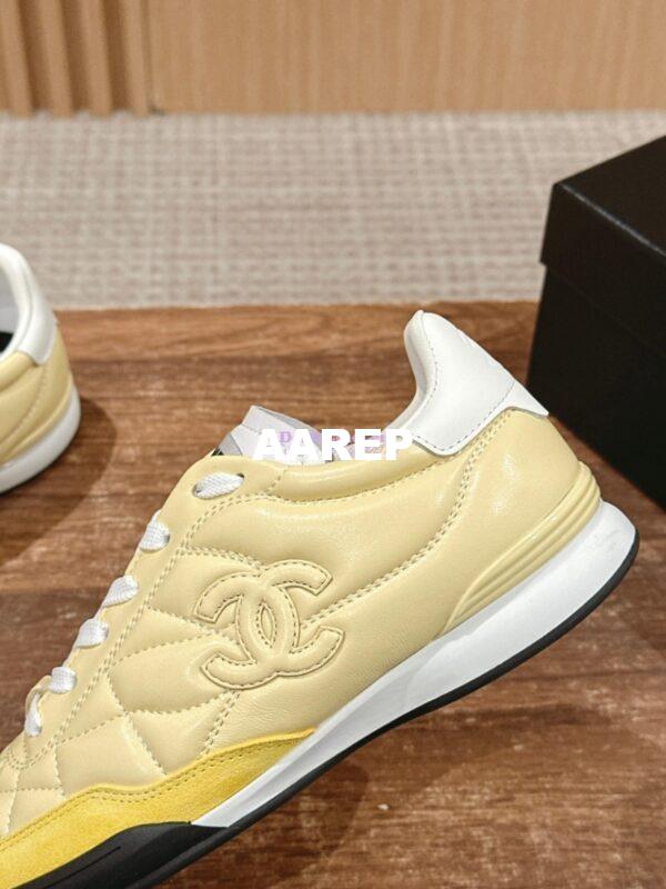 Replica Chanel SS25 Shiny Calfskin, Calfskin & Suede Calfskin Trainers G45839 Yellow 7