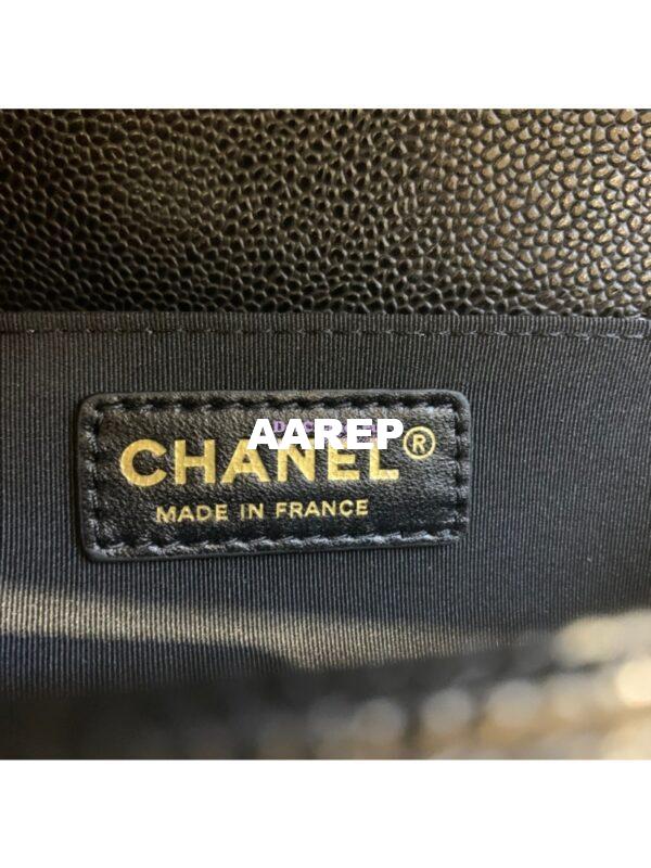 Replica Chanel Le boy Caviar Black in Matte Gold Hardware 11