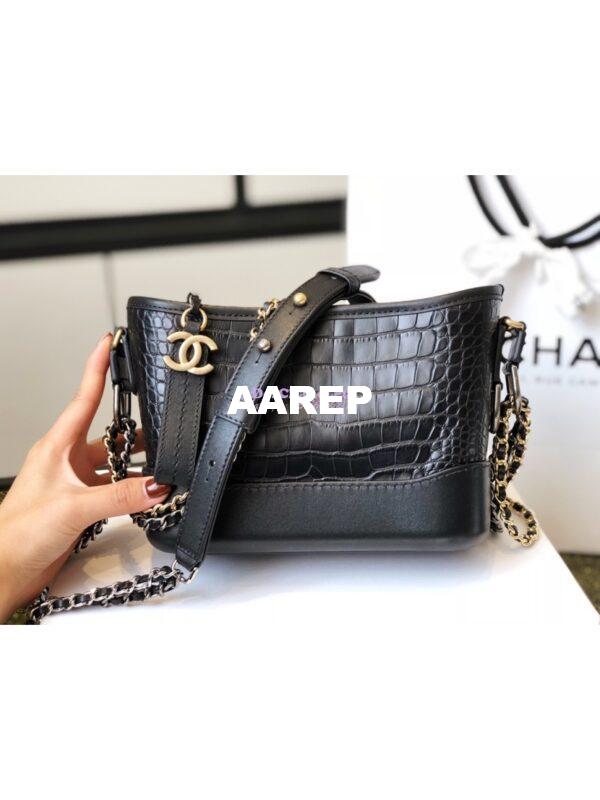 Replica Chanel Gabrielle Hobo Bag A93824 with alligator leather 3