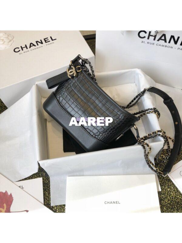 Replica Chanel Gabrielle Hobo Bag A93824 with alligator leather 4