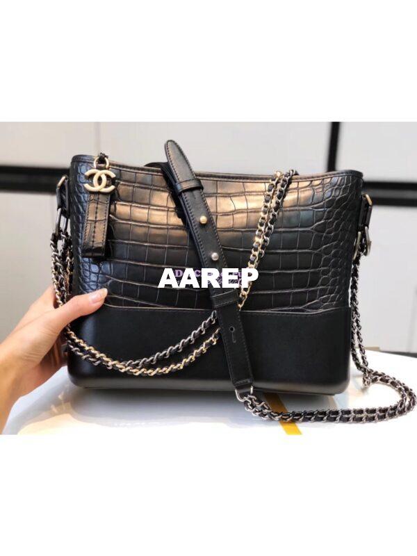 Replica Chanel Gabrielle Hobo Bag A93824 with alligator leather 16