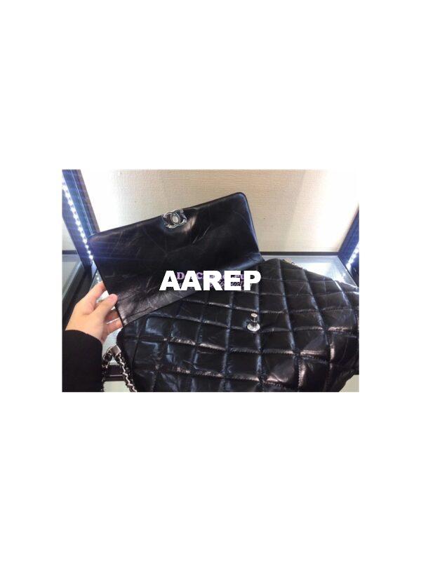 Replica Chanel Metallic Crackled Big Bang Flap bag a91976 black 10