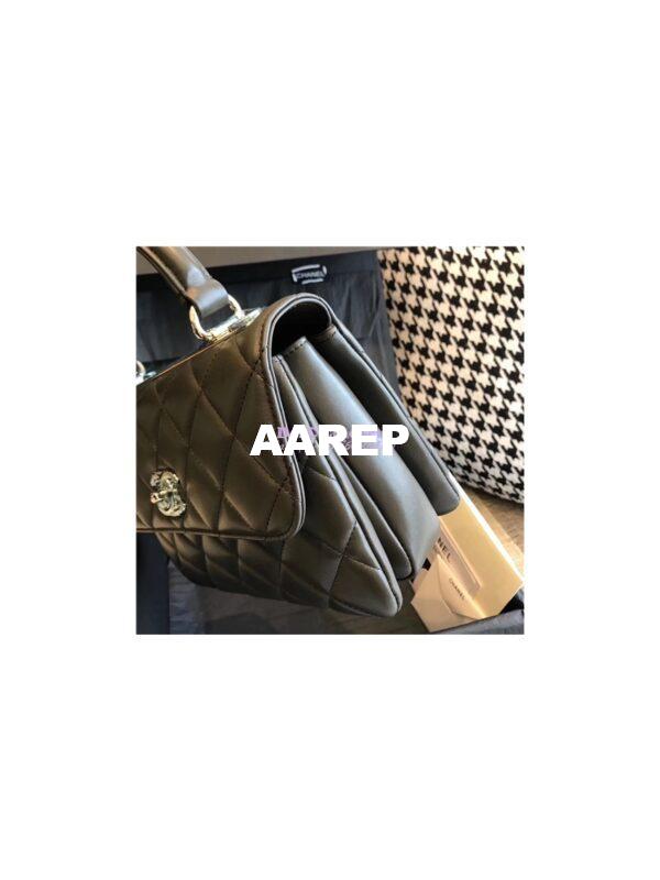 Replica Chanel Small Trendy CC A92236 olive green Flap Bag With Metal Plate 3