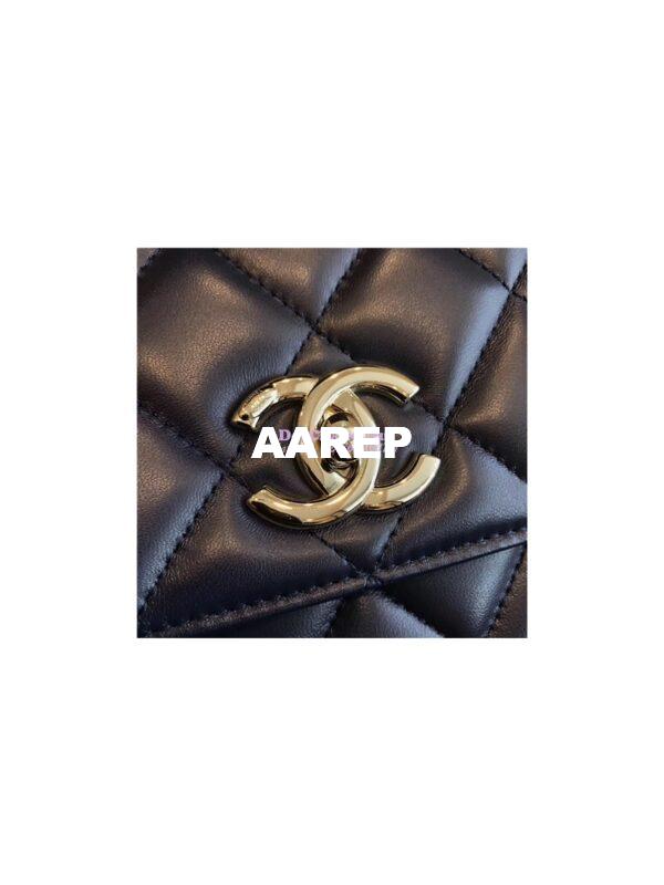 Replica Chanel Small Trendy CC A92236 navy Flap Bag With Metal Plate 5