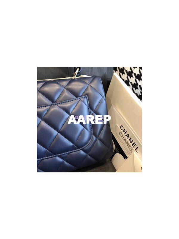 Replica Chanel Small Trendy CC A92236 navy Flap Bag With Metal Plate 6
