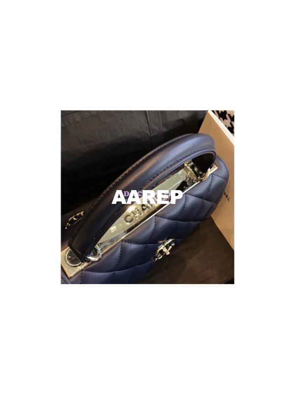 Replica Chanel Small Trendy CC A92236 navy Flap Bag With Metal Plate 10