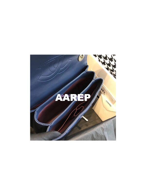 Replica Chanel Small Trendy CC A92236 navy Flap Bag With Metal Plate 12