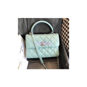 Replica Chanel Small Trendy CC A92236 mint Flap Bag With Metal Plate