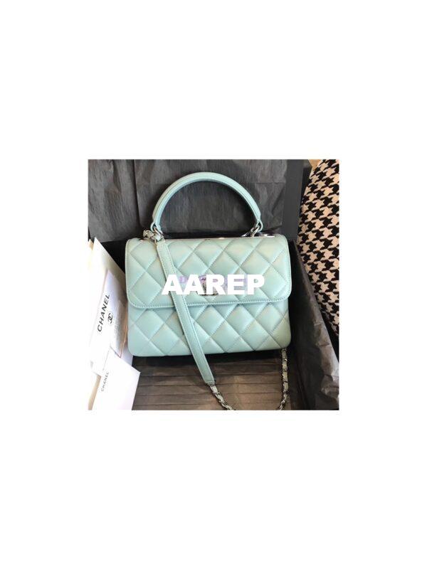 Replica Chanel Small Trendy CC A92236 mint Flap Bag With Metal Plate