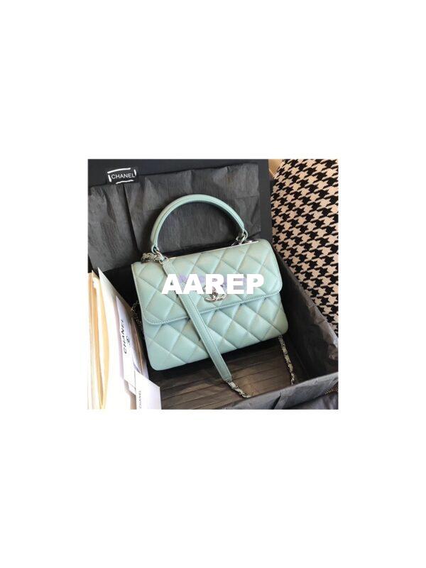 Replica Chanel Small Trendy CC A92236 mint Flap Bag With Metal Plate 2