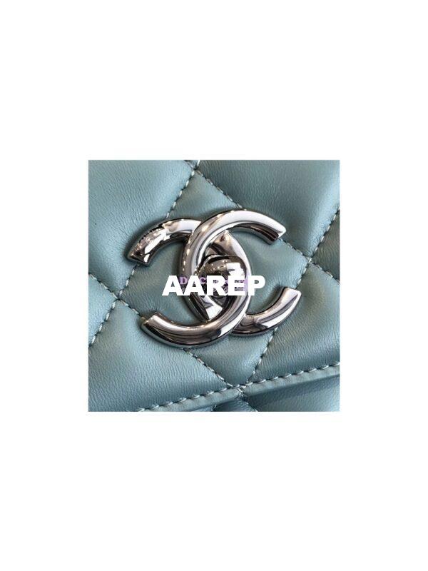 Replica Chanel Small Trendy CC A92236 mint Flap Bag With Metal Plate 4