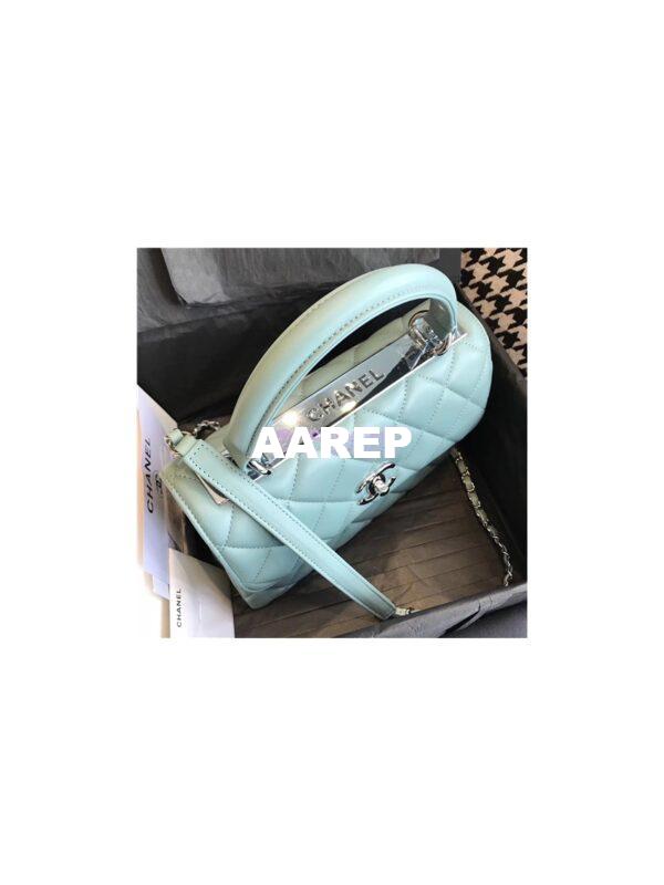 Replica Chanel Small Trendy CC A92236 mint Flap Bag With Metal Plate 6