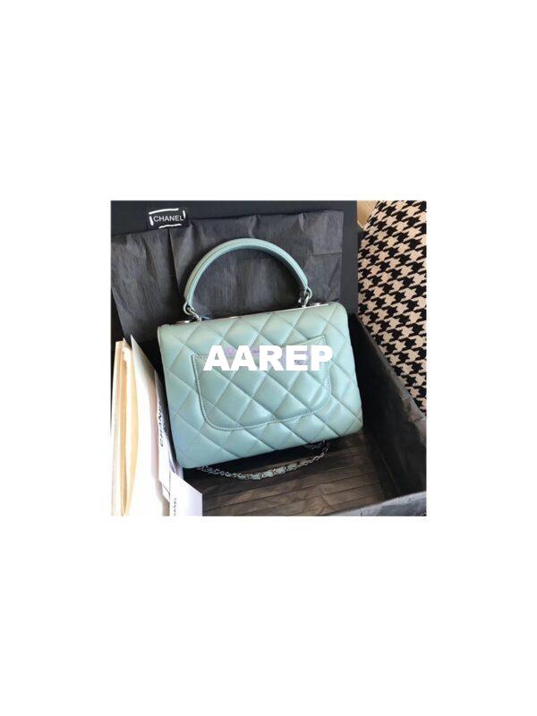Replica Chanel Small Trendy CC A92236 mint Flap Bag With Metal Plate 7
