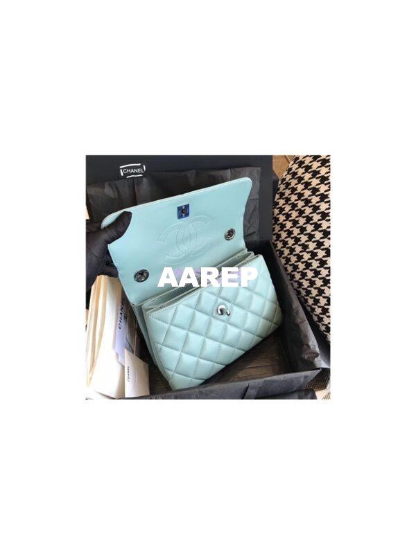 Replica Chanel Small Trendy CC A92236 mint Flap Bag With Metal Plate 14