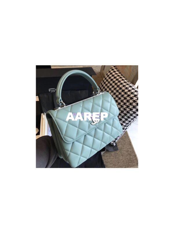 Replica Chanel Small Trendy CC A92236 mint Flap Bag With Metal Plate 15