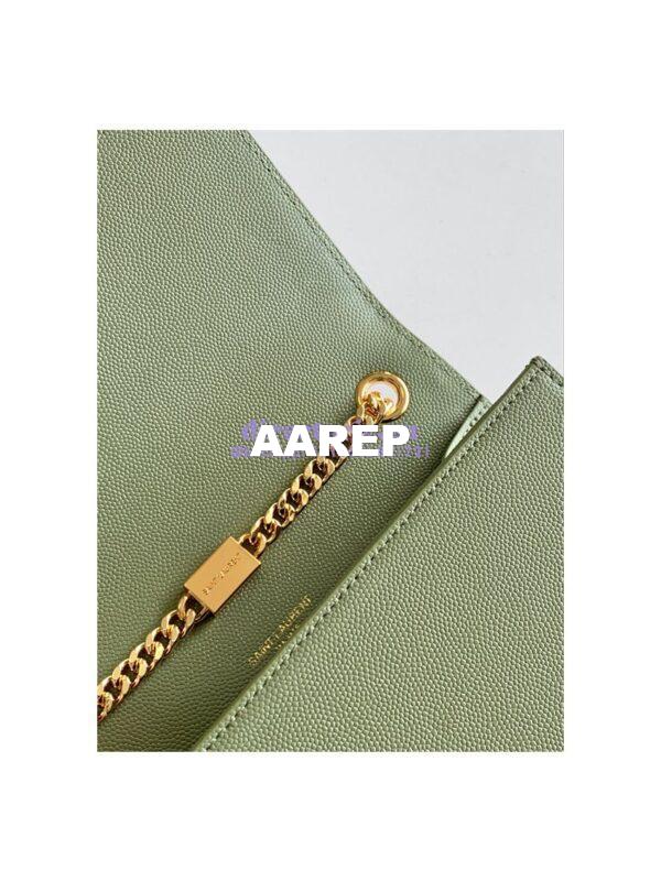Replica YSL Saint Laurent Kate small chain bag in grain de poudre embossed leather 469390 avocado green 8