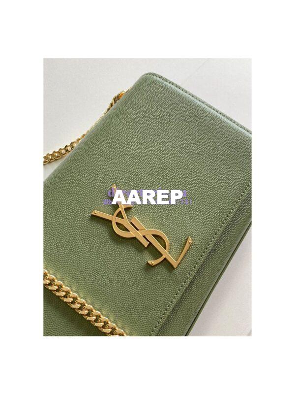 Replica YSL Saint Laurent Classic Medium Kate In Grained De Poudre Textured Leather Avocado Green 8