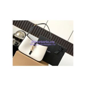 Replica YSL Saint Laurent Le 5 à 7 hobo bag in Black White calfskin Smooth leather 2