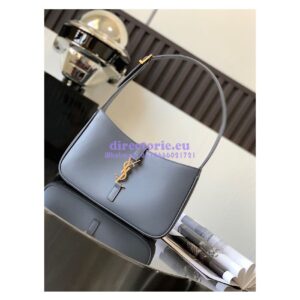 Replica YSL Saint Laurent Le 5 à 7 hobo bag in Grey calfskin Smooth leather 2