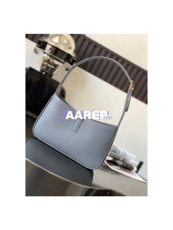 Replica YSL Saint Laurent Le 5 à 7 hobo bag in Grey calfskin Smooth leather 10