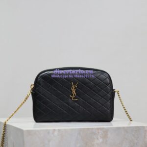 Replica YSL Saint Laurent Gaby Chain Pouch In Quilted Lambskin 7336671 Black