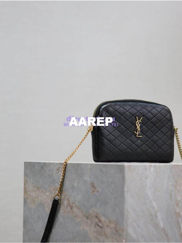 Replica YSL Saint Laurent Gaby Chain Pouch In Quilted Lambskin 7336671 Black 4