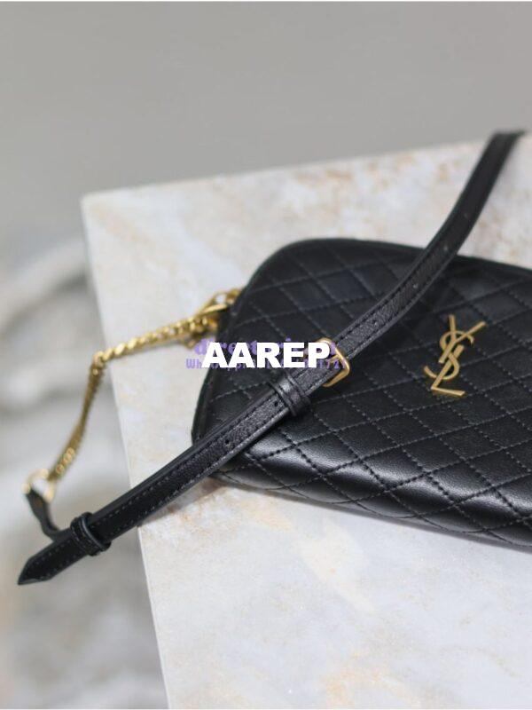 Replica YSL Saint Laurent Gaby Chain Pouch In Quilted Lambskin 7336671 Black 8
