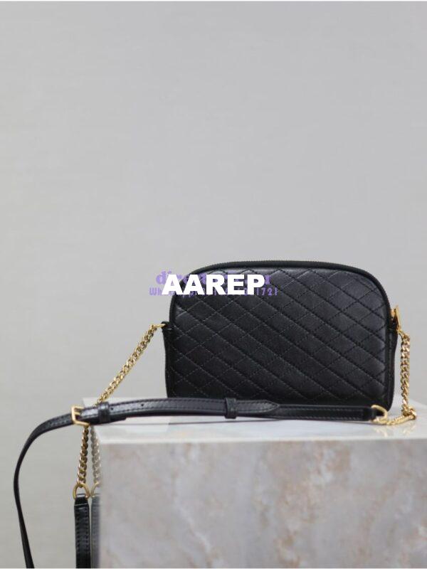 Replica YSL Saint Laurent Gaby Chain Pouch In Quilted Lambskin 7336671 Black 13