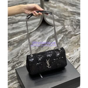Replica YSL Saint Laurent Jamie Medium Chain Bag "Carré Rive Gauche" In Sequins And Sequined Tweed 515821