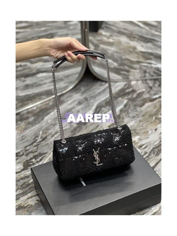 Replica YSL Saint Laurent Jamie Medium Chain Bag "Carré Rive Gauche" In Sequins And Sequined Tweed 515821 3