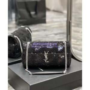 Replica YSL Saint Laurent Jamie Medium Chain Bag "Carré Rive Gauche" In Sequins And Sequined Tweed 515821 2