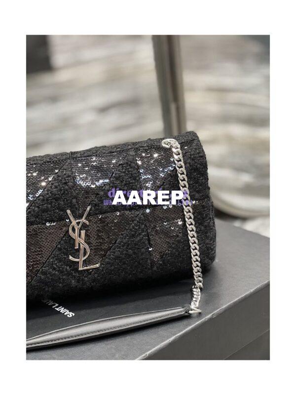 Replica YSL Saint Laurent Jamie Medium Chain Bag "Carré Rive Gauche" In Sequins And Sequined Tweed 515821 7