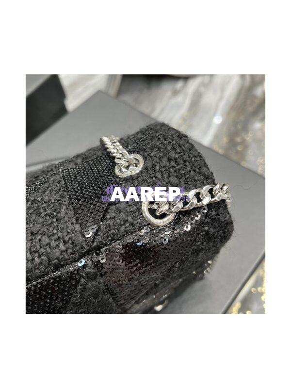 Replica YSL Saint Laurent Jamie Medium Chain Bag "Carré Rive Gauche" In Sequins And Sequined Tweed 515821 9