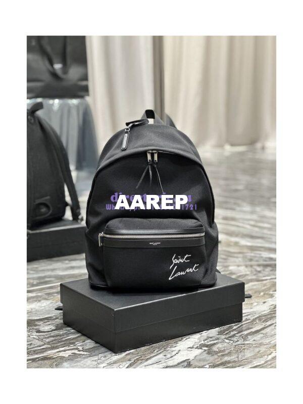 Replica YSL Saint Laurent Embroidered City Backpack In Canvas 534968 3