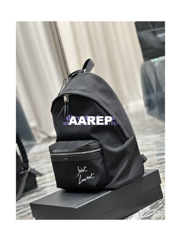 Replica YSL Saint Laurent Embroidered City Backpack In Canvas 534968 5