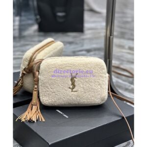 Replica YSL Saint Laurent Lou Camera Bag In Merino Shearling 612544 Natural