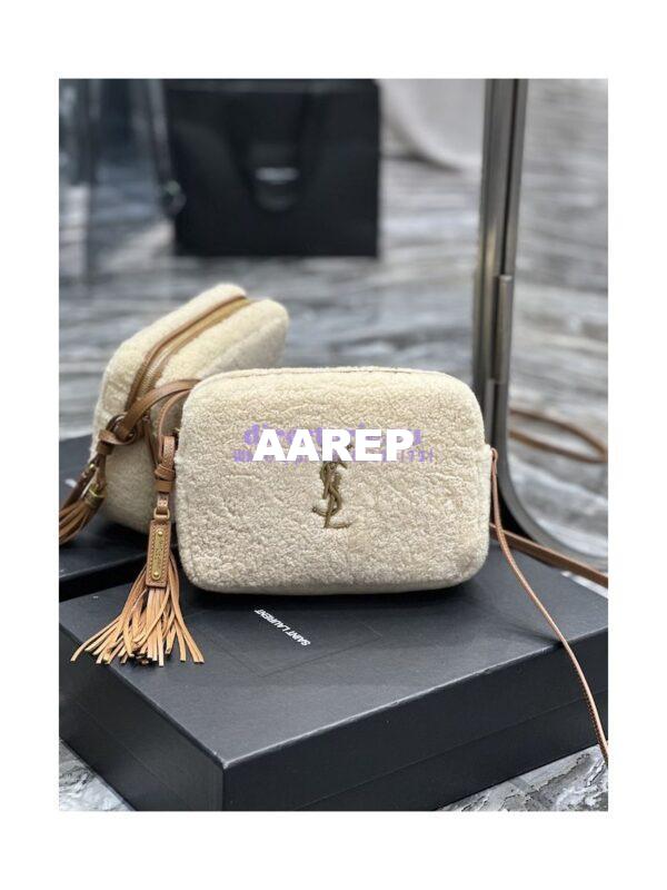 Replica YSL Saint Laurent Lou Camera Bag In Merino Shearling 612544 Natural