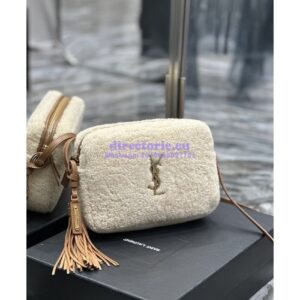Replica YSL Saint Laurent Lou Camera Bag In Merino Shearling 612544 Natural 2