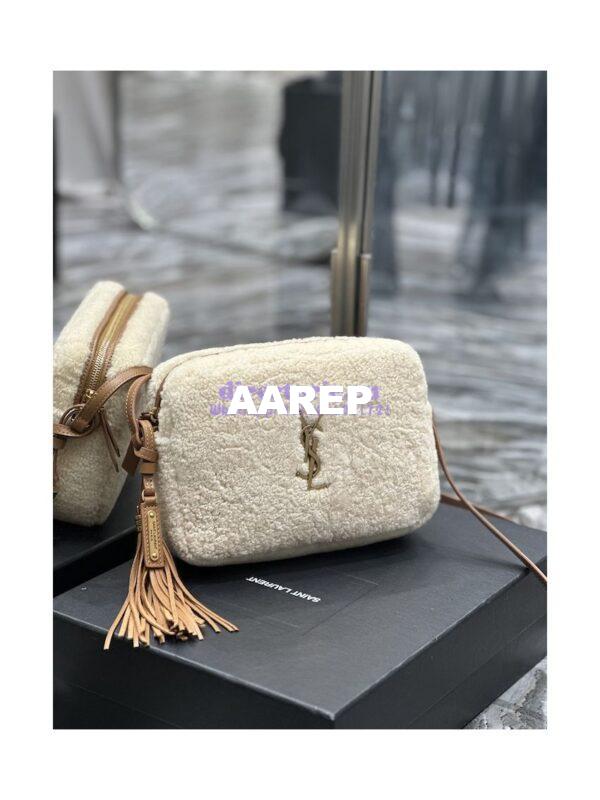 Replica YSL Saint Laurent Lou Camera Bag In Merino Shearling 612544 Natural 2